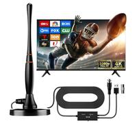 DSJGB Antenne TV intérieure, antenne pour Smart TV pour réception longue portée et tous les téléviseurs intelligents et anciens téléviseurs, antenne numérique HD avec amplificateur de signal pour