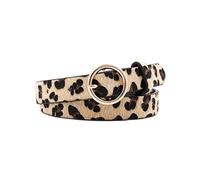 DSJTCH Ceinture en cuir serpent for femmes rondelles rondelles boucle de courroies femelles Wide dames ceintures for jeans (Belt Length : 41 inch, Color : Leopard)