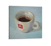 DSJXJZ Impasto Peinture à l'huile sur toile Motif tasse à café avec fond couleur unie Décoration murale moderne pour chambre familiale 50 x 50 cm