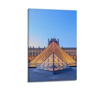 DSJXJZ Impression sur toile avec pyramide sur verre de Paris Louvre et décoration murale moderne pour chambre à coucher (60 x 90 cm)