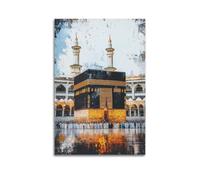 DSJXJZ Impression sur toile de style architecture religieuse - Mosquée de la Mecque Kaaba - Décoration murale moderne pour chambre à coucher - 40 x 60 cm