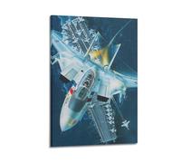 DSJXJZ Impression sur toile décorative de style aviation militaire basée sur un porte-avions et porte-avions - Décoration murale moderne pour chambre à coucher - 20 x 30 cm