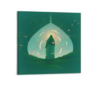 DSJXJZ Impression sur toile décorative religieuse et islamique - Style Muhammad avec pétales - Décoration murale moderne pour chambre à coucher - 40 x 40 cm