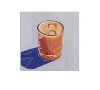 DSJXJZ Impression sur toile épaisse peinte à l'huile et café avec glace - Décoration murale moderne pour chambre à coucher - 50 x 50 cm