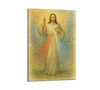 DSJXJZ Impression sur toile représentant Jésus Miséricordieux religieux - Décoration murale moderne pour chambre à coucher - 40 x 60 cm
