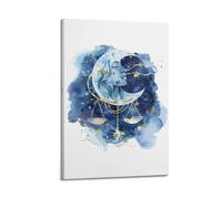 DSJXJZ Impression sur toile représentant la Balance, l'équilibre, l'étoile et la lune, décoration murale moderne pour chambre à coucher familiale (20 x 30 cm)