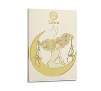 DSJXJZ Impression sur toile représentant la Balance, l'équilibre, l'étoile, la lune, astrologie - Décoration murale moderne pour chambre à coucher - 20 x 30 cm