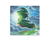 DSJXJZ Impression sur toile représentant le Mahomet en robe verte - Décoration murale moderne pour chambre à coucher - 70 x 70 cm