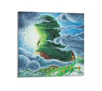 DSJXJZ Impression sur toile représentant le Mahomet en robe verte - Décoration murale moderne pour chambre à coucher - 70 x 70 cm