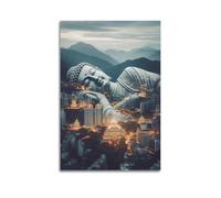 DSJXJZ Impression sur toile représentant un Bouddha incliné et religieux - Décoration murale moderne pour chambre à coucher - 60 x 90 cm