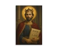 DSJXJZ Impression sur toile représentant une figure religieuse tenant un livre de la loi - Décoration murale moderne pour chambre à coucher - 40 x 60 cm