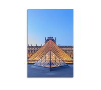 DSJXJZ Impression sur toile représentant une pyramide sur verre de Paris Louvre - Affiches murales et décoration murale moderne pour chambre à coucher - 40 x 60 cm