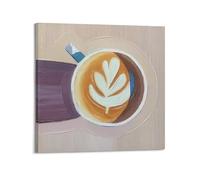 DSJXJZ Impression sur toile style peinture à l'huile café latte café moderne pour chambre à coucher 50 x 50 cm