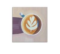 DSJXJZ Impression sur toile style peinture à l'huile café latte café moderne pour chambre à coucher 50 x 50 cm
