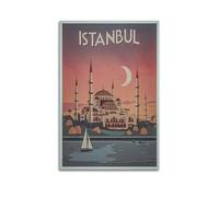 DSJXJZ Impression sur toile style vintage Mosquée d'Istanbul - Décoration murale moderne pour chambre à coucher - 40 x 60 cm