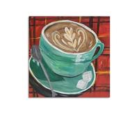 DSJXJZ Peinture à l'huile sur toile style café latte, décoration murale moderne pour chambre à coucher, 50 x 50 cm