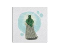 DSJXJZ Peinture islamique religieuse - Style Muhammad In Green Turban - Impression sur toile décorative et moderne pour chambre à coucher (30 x 30 cm)