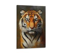 DSJXJZ Portrait réaliste d'un tigre majestueux avec rayures vives - Impression sur toile - Décoration murale moderne pour chambre à coucher familiale - 20 x 30 cm