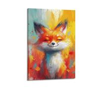 DSJXJZ Poster animal mignon petit renard sur toile décorative pour chambre à coucher - 30 x 45 cm