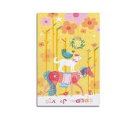 DSJXJZ Tableau mural décoratif sur toile motif tarot mineur Arcana Six of Wands Fire Sign, simple, chaleureux, United Little Animals - Décoration murale moderne pour chambre à coucher - 40 x 60 cm