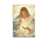 DSJXJZ Toile murale décorative avec motif christianisme, Jésus et colombe blanche - Décoration murale moderne pour chambre à coucher - 40 x 60 cm
