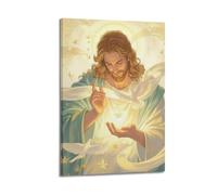DSJXJZ Toile murale décorative avec motif christianisme, Jésus et colombe blanche - Décoration murale moderne pour chambre à coucher - 40 x 60 cm