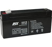 DSK 10319 - Batterie au plomb AGM rechargeable scellée 6V 3,2Ah. Idéal pour les voitures et les motos électriques pour enfants, scooters, systèmes UPS, systèmes de sécurité. Le gel ne se renverse pas