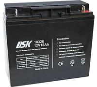 DSK 10326 - Batterie au Plomb AGM Rechargeable scellée 12V 18Ah. Idéal pour Les Voitures et Les Motos électriques pour Enfants, Scooters, systèmes UPS, systèmes de sécurité. Le Gel ne se renverse Pas