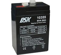 DSK 10355 - Batterie au Plomb AGM Rechargeable scellée 6V 4,5Ah. Idéal pour Les Voitures et Les Motos électriques pour Enfants, Scooters, systèmes UPS, systèmes de sécurité. Le Gel ne se renverse Pas