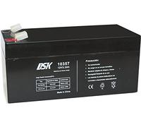 DSK 10357 - Batterie au plomb AGM rechargeable scellée 12V 3,3Ah. Idéal pour les voitures et les motos électriques pour enfants, scooters, systèmes UPS, systèmes de sécurité. Le gel ne se renverse pas