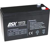 DSK 10370 - Batterie Plomo Haute décharge AGM scellée de 12 V et 12 Ah idéale pour UPS-SAI, systèmes de sécurité et de Communication, Lampes d'urgence Noir