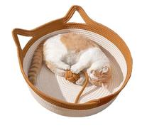 Dsk Nest Cat Bed - Playful Ear Scratching Den, Artisanal Rope Lounge | Washable Lightweight Resting Cradle, Portable Design with Apartment Living Scenario for House Chats, Young Kittens Tiny Dogs Calm