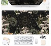 DSKGSJH Tapis de bureau de jeu en forme de champignon et mignon tarot foncé, motif forêt étendue, grande souris animée étendue, configuration de décoration pour joueur, clavier complet XXL, ordinateur
