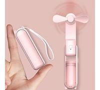 DSLIHA Ventilateur de poche portable rechargeable par USB avec 3 vitesses, mini ventilateur de bureau personnel pliable à piles pour femmes, enfants, maison, intérieur et extérieur, voyage (rose)