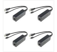 DSLRKIT Active PoE Splitter Power Over Ethernet 48V to 5V 2.4A Micro USB Plug for Raspberry Pi B/B+/2/3 (Pack of 4)