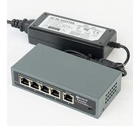 DSLRKIT Commutateur Gigabit 5 ports 4 PoE+ 802.3at Power over Ethernet