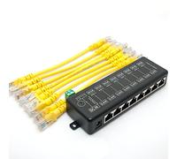 DSLRKIT Injecteur PoE passif Gigabit 8 ports Ethernet sans adaptateur d'alimentation