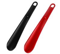 DSLSQD Lot de 2 chausse-pieds de 24,6 cm, petits, en plastique, avec trous de suspension, pour hommes, femmes, enfants, personnes âgées, rouge/noir, noir/rouge, 24.6*3.8cm
