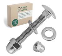 DSM - Boulons de carrosserie M10 x 20 mm selon DIN 603 - M10 Écrou borgne DIN 1587 et rondelle DIN 125 - Acier inoxydable A2/V2A - Filetage complet - Vis à tête bombée avec collet carré - Lot de 25