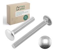 DSM - Boulons de carrosserie M8 x 80 mm selon DIN 603 - Acier inoxydable A2/V2A - Filetage complet - Vis à tête bombée avec collet carré - Vis de portail - Lot de 50 (pack de stock)