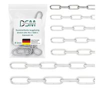 DSM - Chaîne acier 2 mm Ø long maillon, type similaire DIN 763/5685C - Acier inox A4 - inoxydable - Pour Jardin, bateau, atelier & déco - Charge rupture 120 kg - 50 m
