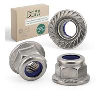 DSM - Écrous à bride M5 - Acier inox A2/V2A - Écrous frein DIN 6926 - Auto-bloquants à denture - Écrou hexagonal avec bride - Résistant à la corrosion - Lot de 100