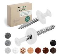 DSM | Lot de 25 vis de couvreur blanc pur 4,5 x 45 mm | Acier inoxydable A2 - Laqué RAL 9010 | Avec rondelle d'étanchéité EPDM (15 mm) | Entraînement TX | Similaire à la norme DIN 7995 / DIN 9171 |