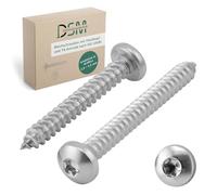 DSM Lot de 50 vis à tôle à tête plate ISO 14585, 4,2 x 22 mm, en acier inoxydable A2/V2A, inoxydables et autotaraudeuses, à bois Torx