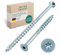 DSM - Vis à bois 8 x 200 mm - Vis à tête fraisée zinguée, TX40 - Vis pour placoplâtre avec filet ondulé - avec épaulement, nervures fraisées et point de coupe - Homologation ETA - Lot de 10 pièces