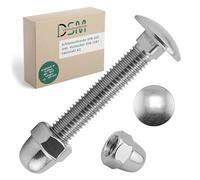 DSM - Vis de carrosserie M8 x 40 mm selon DIN 603 - Écrou à chape M8 DIN 1587 - Acier inoxydable A2/V2A - Filetage complet - Vis à tête ronde avec collet carré - Écrous à dôme - Forme haute - Lot de
