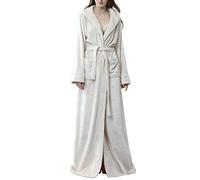 DSNOW Peignoir en polaire chaud pour femme Robe de chambre - Beige - Medium