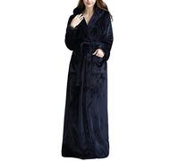 DSNOW Peignoir en polaire chaud pour femme Robe de chambre - Bleu - X-Large