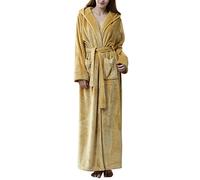 DSNOW Peignoir en polaire chaud pour femme Robe de chambre - Marron - Large