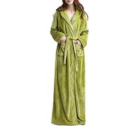 DSNOW Peignoir en polaire chaud pour femme Robe de chambre - Vert - XL